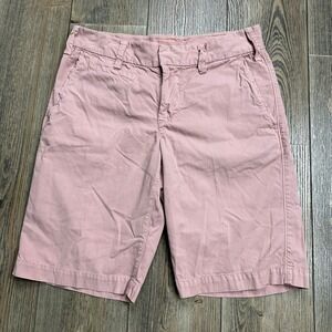 Save Khaki United Pink Cotton Twill Shorts Size 32 Flat Front Chino 11" Inseam